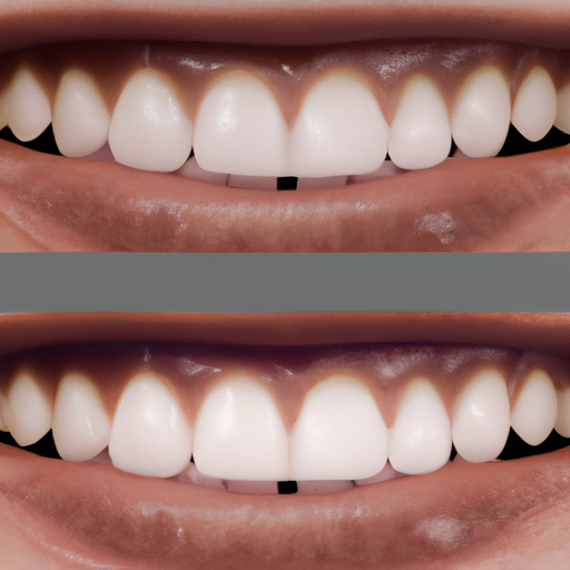 צילום לפני ואחרי של חיוך של אדם, המראה את השפעת העששת והטיפול הבא