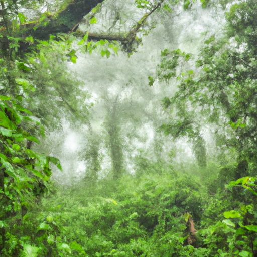 ירוק שופע של יער הגשם של צ'אנג מאי בזמן הגשם